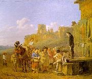 DUJARDIN, Karel, A Party of Charlatans in an Italian Landscape df